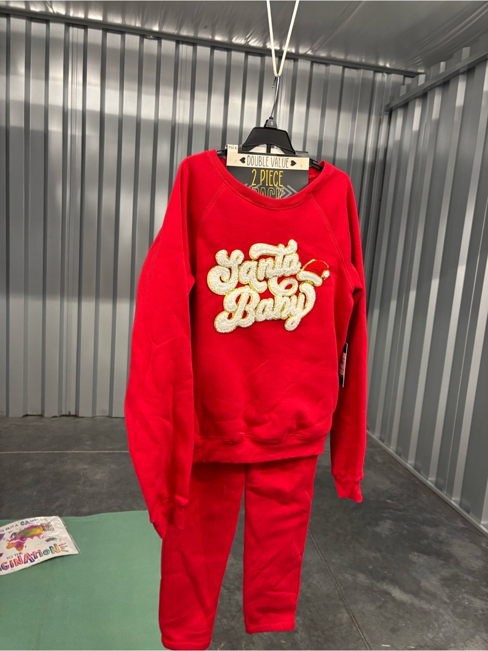 NWT Love Dazed Red "Santa Baby" Holiday 2 pc Sweatshirt & Jogger Set Women’s S